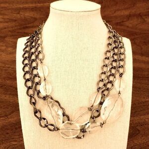 Cookie Lee | Chunky Gunmetal Layer Necklace | 17” Adjustable